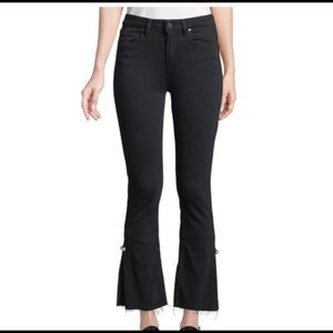 PAIGE Crop Flare Black Jeans